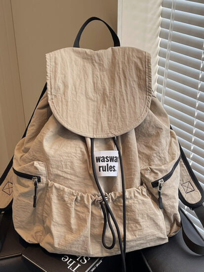 2025 lightweight nylon drawstring backpack for women and students
