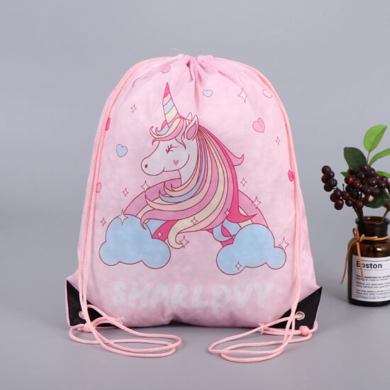 : Custom Printed Polyester Drawstring Backpack Bag