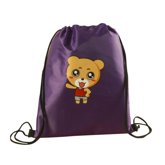 210D polyester drawstring backpack bag for sports and promotions

