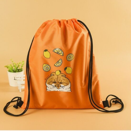 210D polyester drawstring backpack bag for sports and promotions

