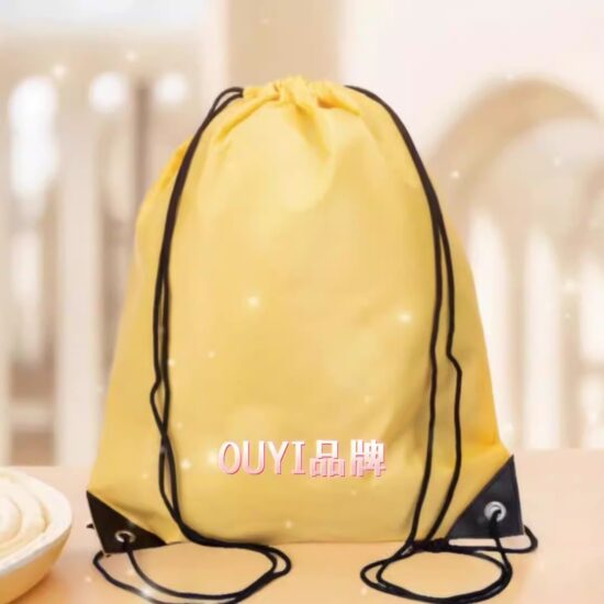  210D polyester drawstring sports bag for marathons with customizable logo