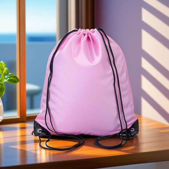  210D polyester drawstring sports bag for marathons with customizable logo