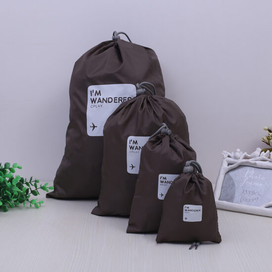 4-piece travel drawstring storage bag set for packing and organization

