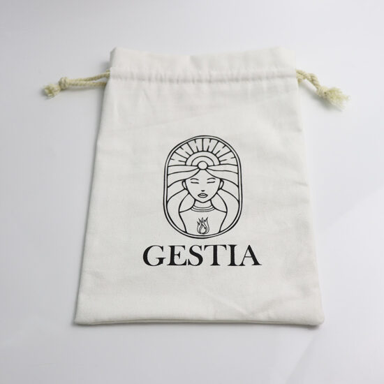Small 8oz Cotton Drawstring Bag for Cosmetics or Gifts
