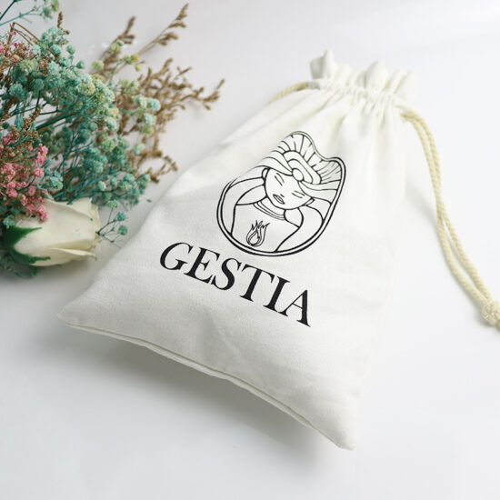 Small 8oz Cotton Drawstring Bag for Cosmetics or Gifts