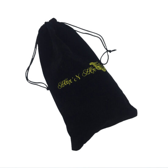  Black velvet drawstring pouch for jewelry and gift storage