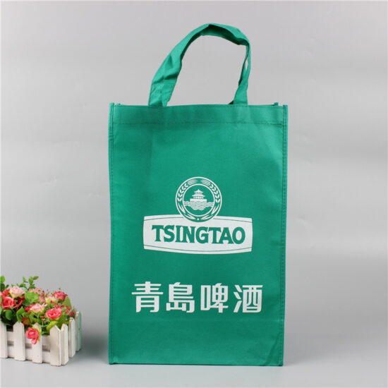 Colored Laminated Non-Woven Tote Bag with Gusset for Shopping