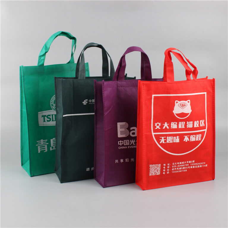 Colored Laminated Non-Woven Tote Bag with Gusset for Shopping