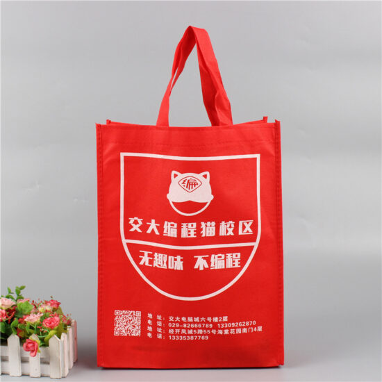 Colored Laminated Non-Woven Tote Bag with Gusset for Shopping