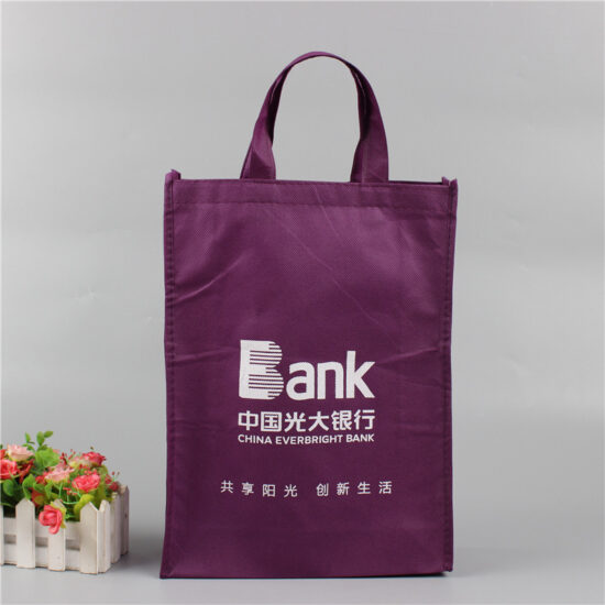 Colored Laminated Non-Woven Tote Bag with Gusset for Shopping