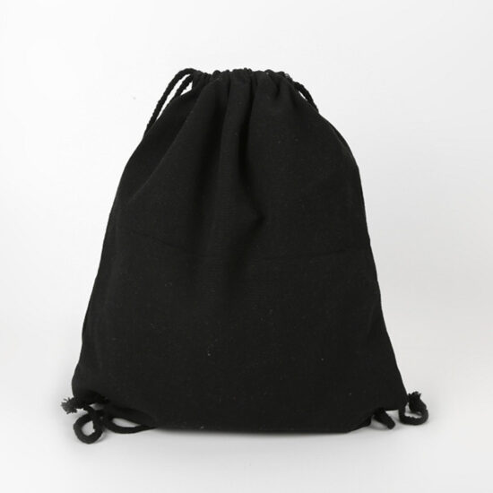 Blank cotton drawstring backpack bag ready for custom logo printing