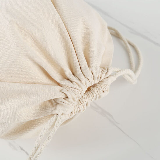 Blank cotton drawstring backpack bag ready for custom logo printing