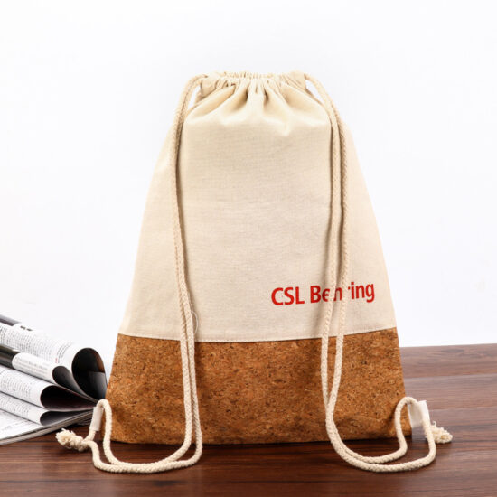 Blank linen cotton drawstring pouch for rice, millet, and gift packaging