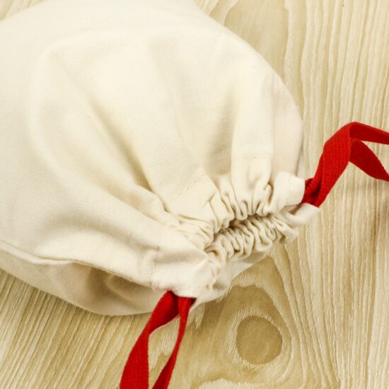 Blank linen cotton drawstring pouch for rice, millet, and gift packaging