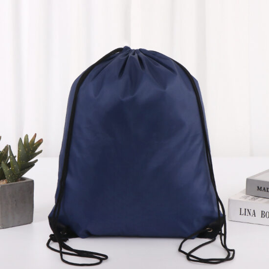 Blank polyester drawstring bags for sports, events, and promotions

