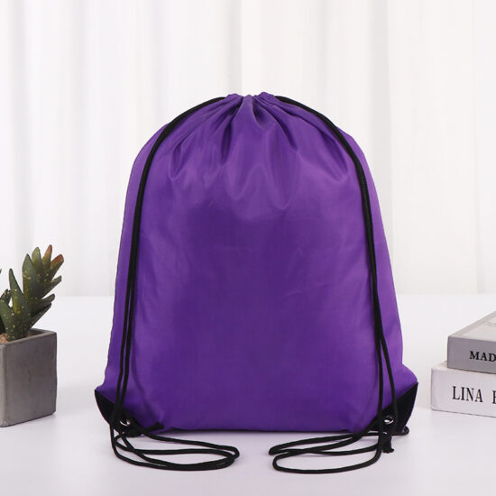 Blank polyester drawstring bags for sports, events, and promotions

