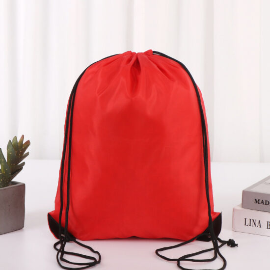 Blank polyester drawstring bags for sports, events, and promotions

