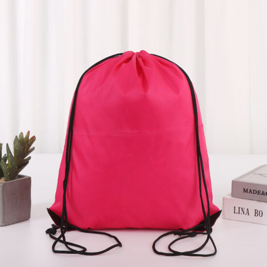 Blank polyester drawstring bags for sports, events, and promotions

