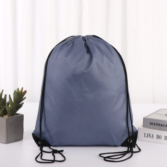 Blank polyester drawstring bags for sports, events, and promotions


