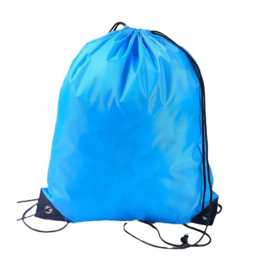 Colorful blank polyester drawstring backpack for marathon and sports events
