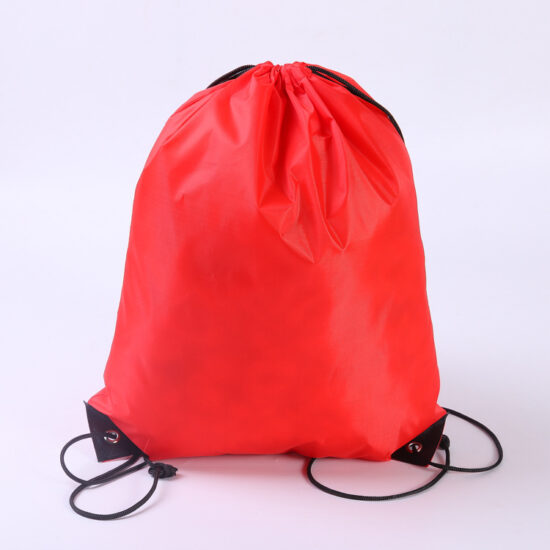 Colorful blank polyester drawstring backpack for marathon and sports events