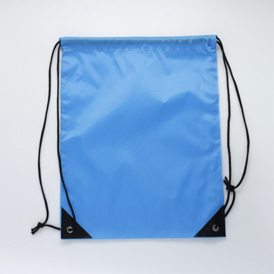 Camouflage polyester drawstring backpack with custom logo option for sports and events

