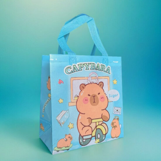 Capybara Waterproof Gift Bag – Laminated Non-Woven Party Tote

Title：Cute Capybara Party Favor Bag – Laminated Non-Woven Shoppin