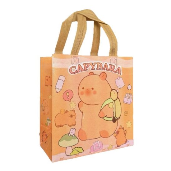 Capybara Waterproof Gift Bag – Laminated Non-Woven Party Tote

Title：Cute Capybara Party Favor Bag – Laminated Non-Woven Shoppin