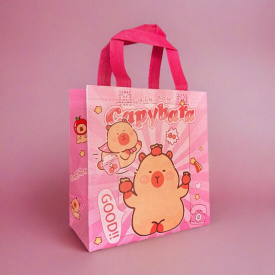 Capybara Waterproof Gift Bag – Laminated Non-Woven Party Tote

Title：Cute Capybara Party Favor Bag – Laminated Non-Woven Shoppin