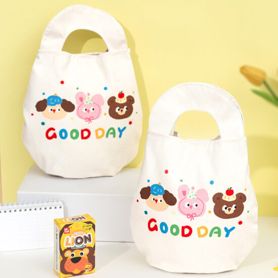 Children's Day cartoon canvas gift bags for kids party and school rewards