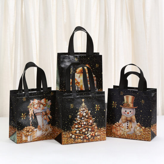 Christmas Cartoon Non-Woven Waterproof Gift Bag with Handle