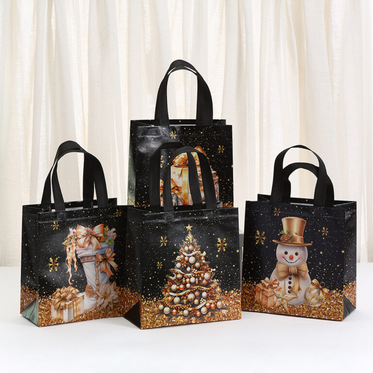 Christmas Cartoon Non-Woven Waterproof Gift Bag with Handle
