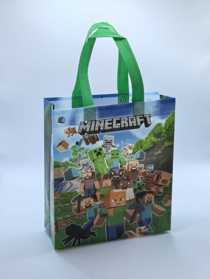 Minecraft-Themed Non-Woven Gift Tote Bag for Kids Party or Gifts