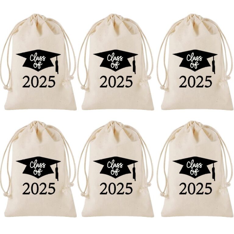 Class of 2025 graduation drawstring pouch with cap design