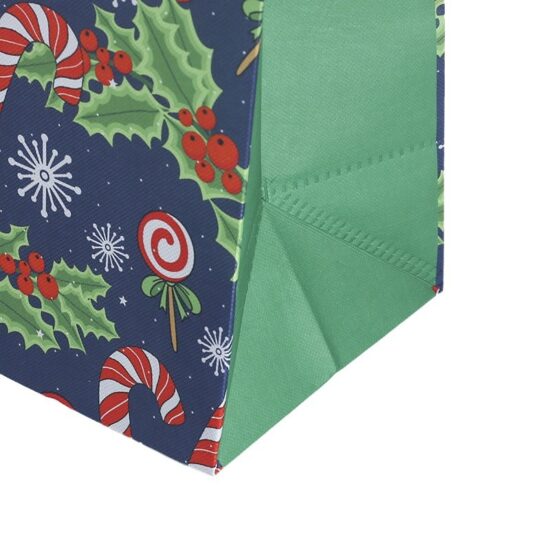 Large Christmas Non-Woven Gift Bag with Cartoon Print and Shoulder Strap
