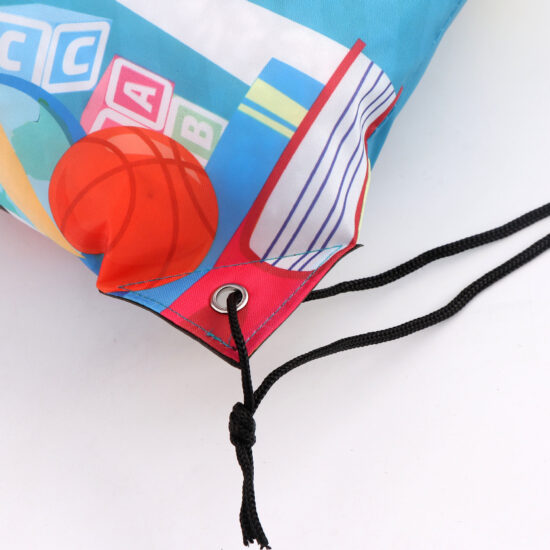 Colorful Printed Polyester Sports Drawstring Bag