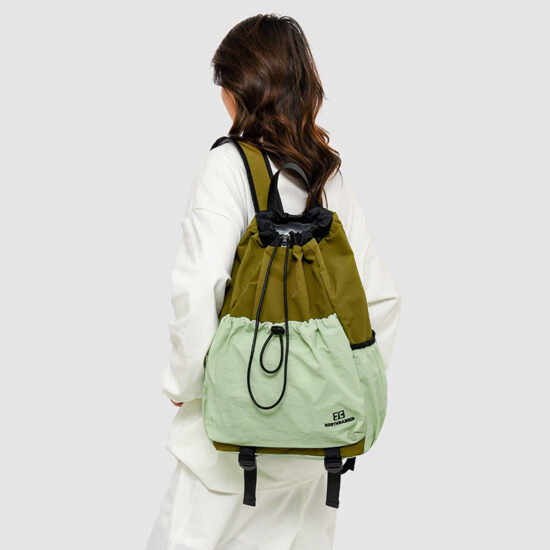 Colorblock drawstring backpack for travel, hiking, and outdoor sports