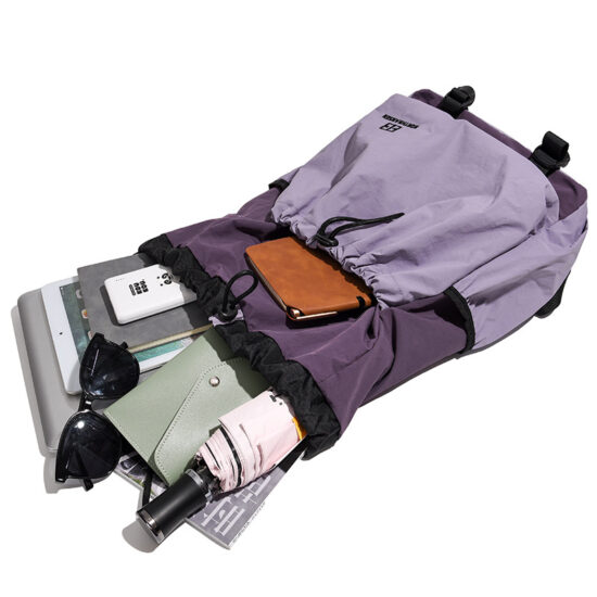 Colorblock drawstring backpack for travel, hiking, and outdoor sports