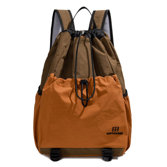 Colorblock drawstring backpack for travel, hiking, and outdoor sports