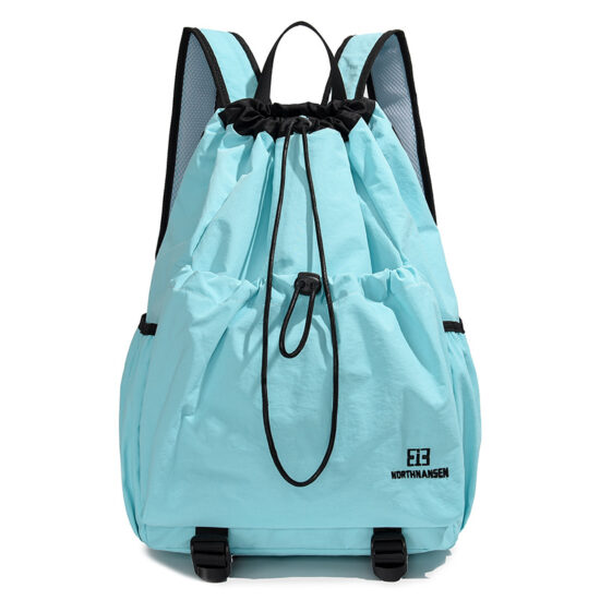 Colorblock drawstring backpack for travel, hiking, and outdoor sports