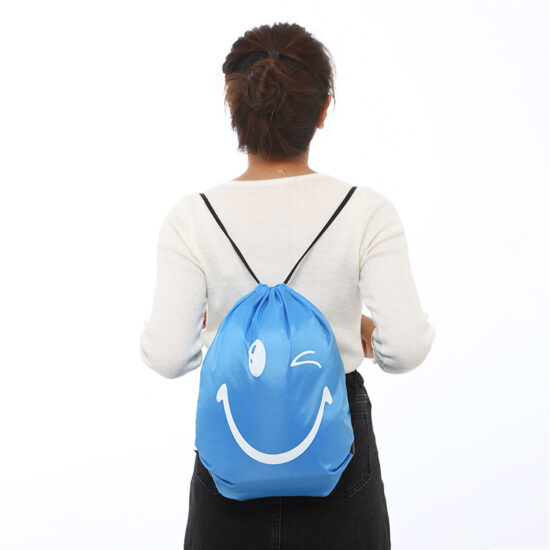  Colorful polyester drawstring bags with custom logo for wholesale