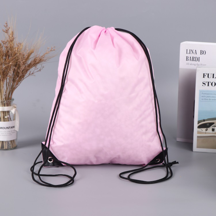 Colorful polyester drawstring storage bag for shoes, apparel, or marathon event kits