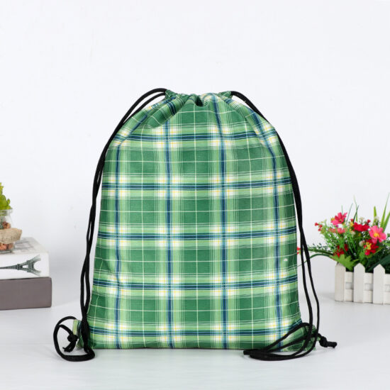 Cotton canvas drawstring backpack with custom logo option