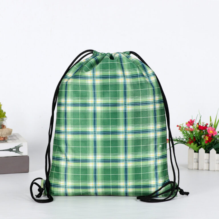 Cotton canvas drawstring backpack with custom logo option