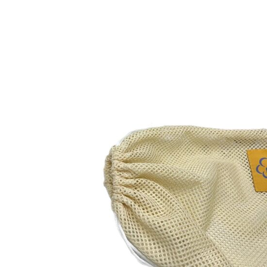 Mesh drawstring tote bag for toys, LEGO, swim gear and travel use