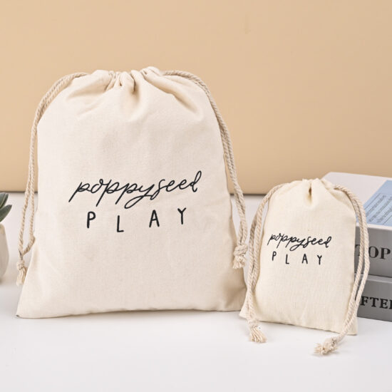  Custom Printed Canvas Drawstring Gift Bag