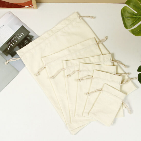 Custom Canvas Drawstring Bag for Students and Educational Use