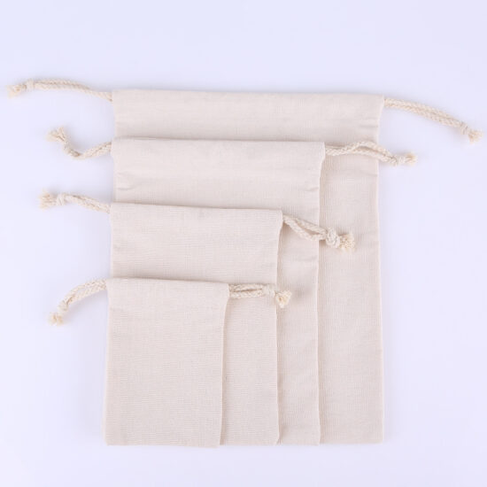 Blank Canvas Drawstring Bag for Storage or Logo Printing
