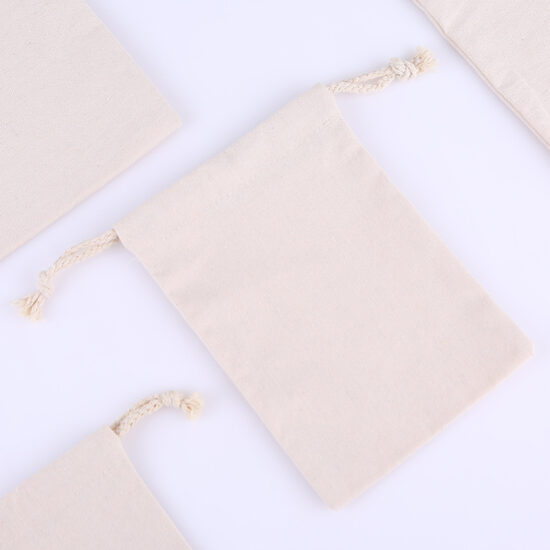 Blank Canvas Drawstring Bag for Storage or Logo Printing