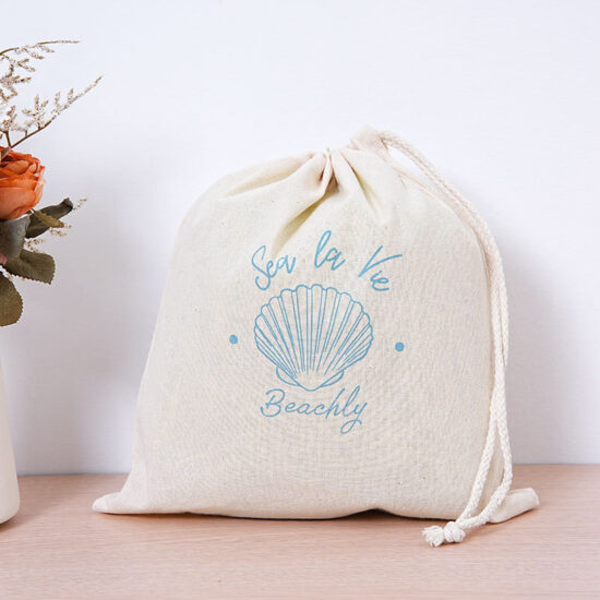 Custom Canvas Drawstring Tote Bag with Handle